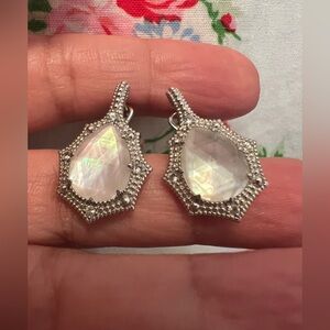 Judith Ripka JR sterling Silver mother of pearl Teardrop Earrings